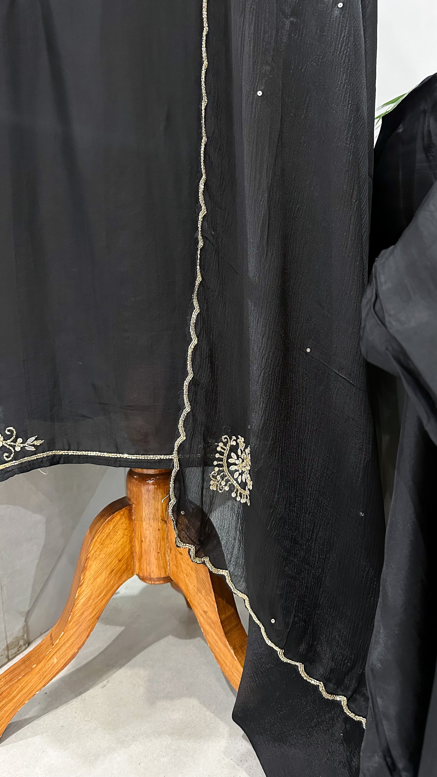 Elegant Black Embroidered Churidar Set with Dupatta | Party Wear Ethnic Suit for Women
