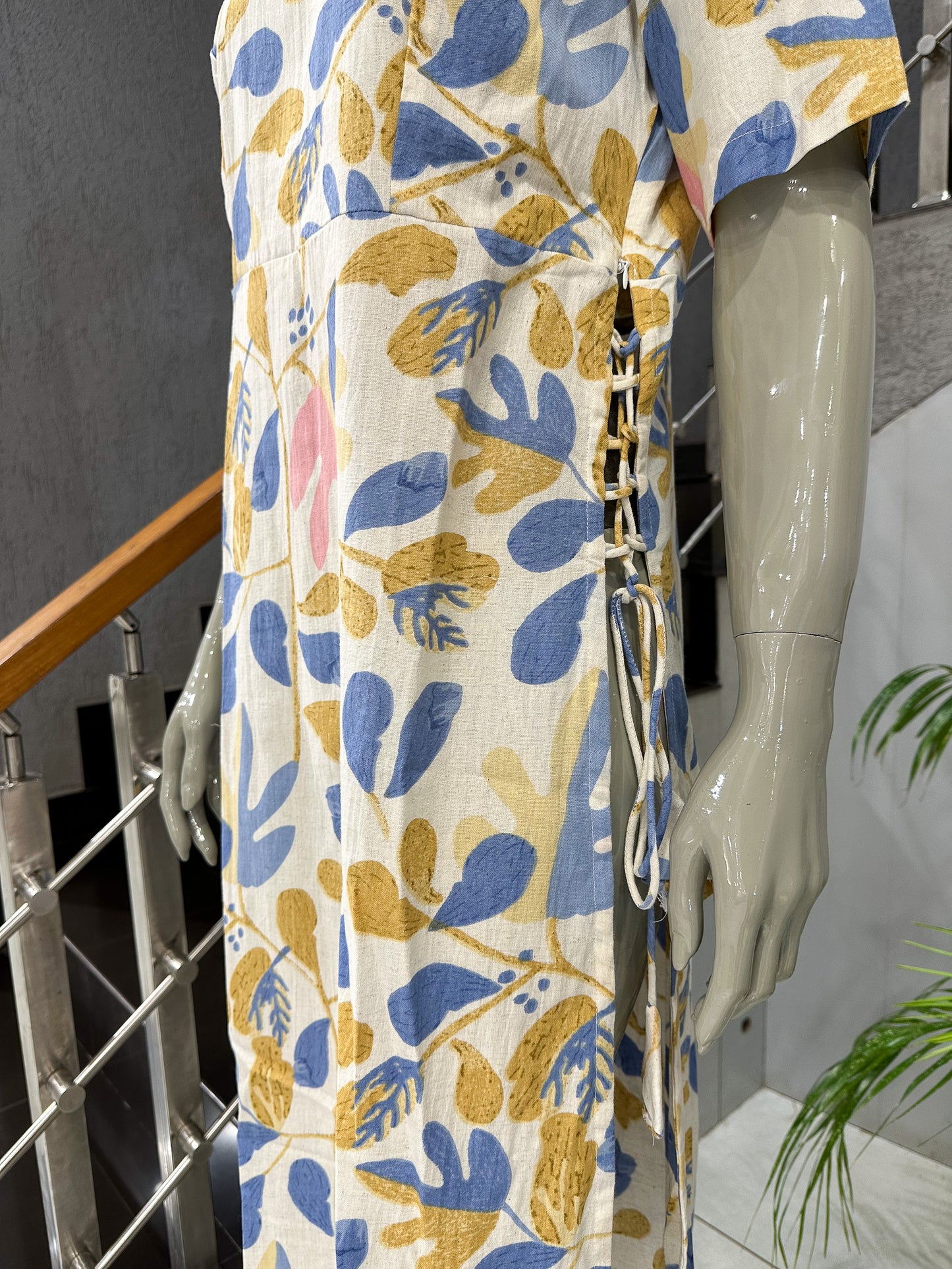 Designer Side Tie Cotton Kurta Dress for Women