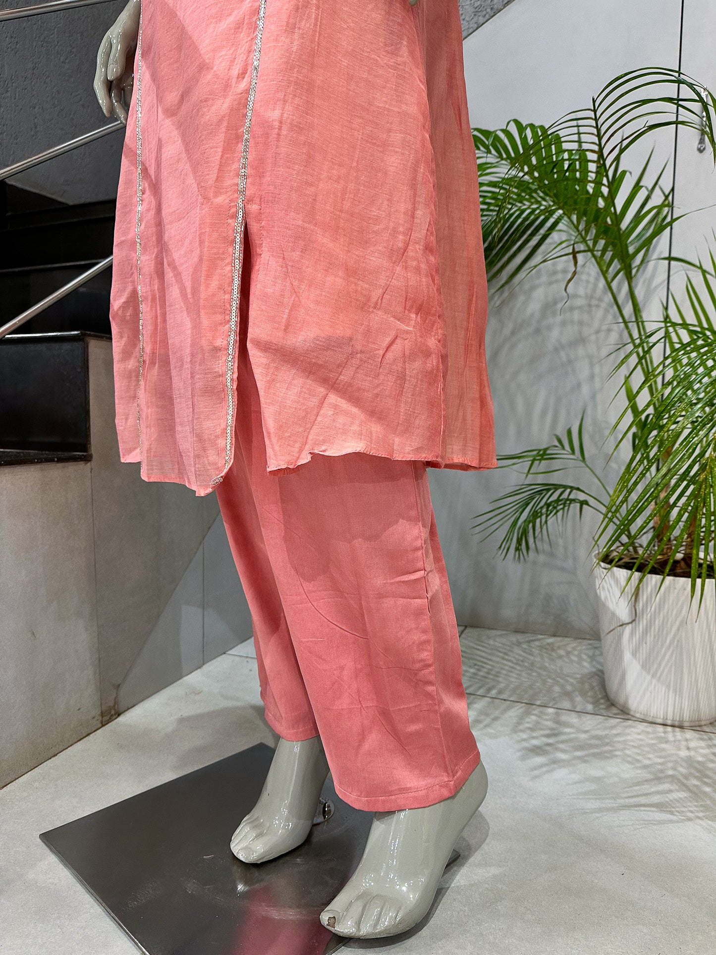 Premium Pink Mul Cotton Party Wear Anarkali Set with Organza Dupatta | Elegant Women’s Ethnic Wear