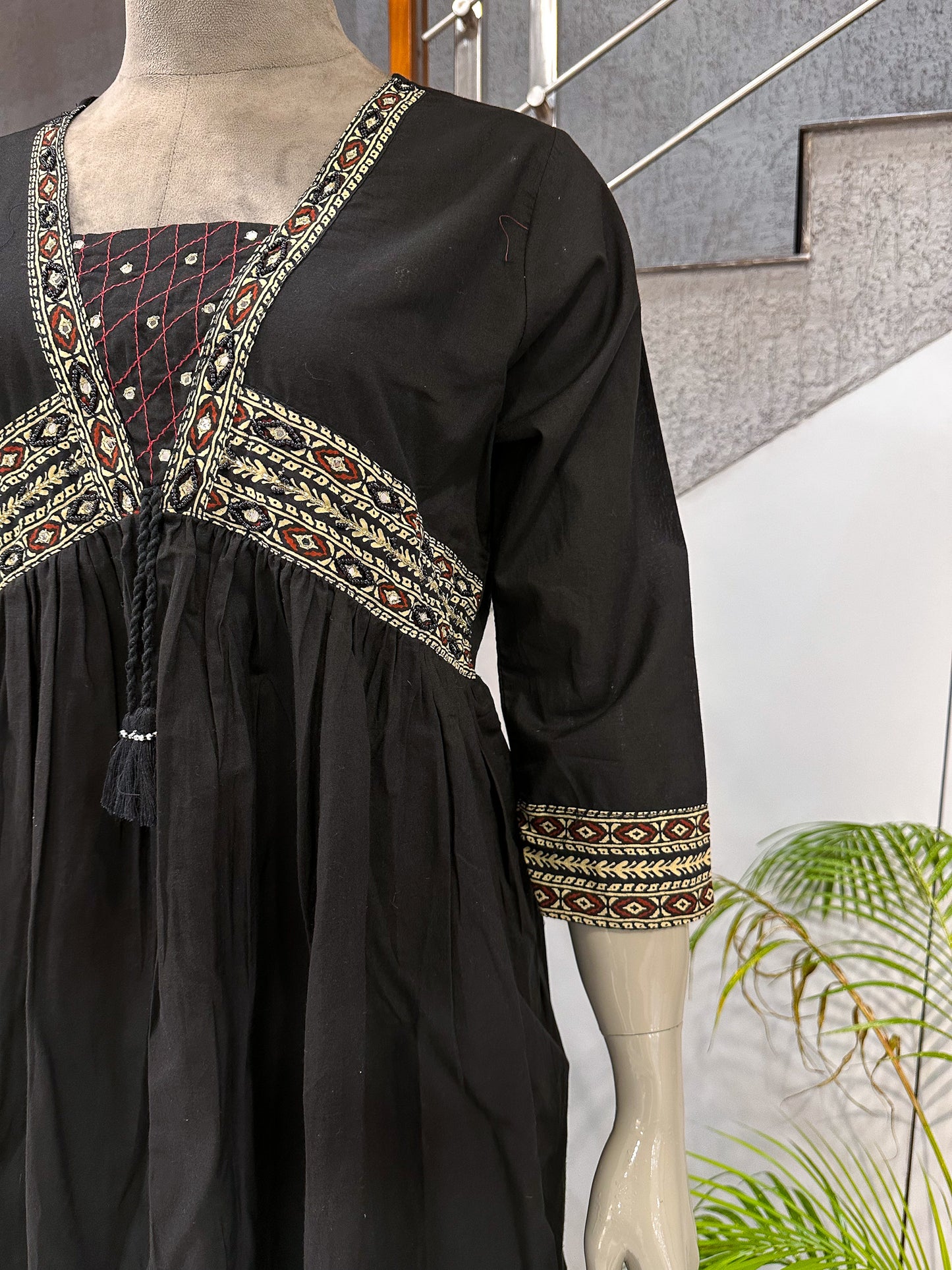Designer Black Cotton Salwar Set