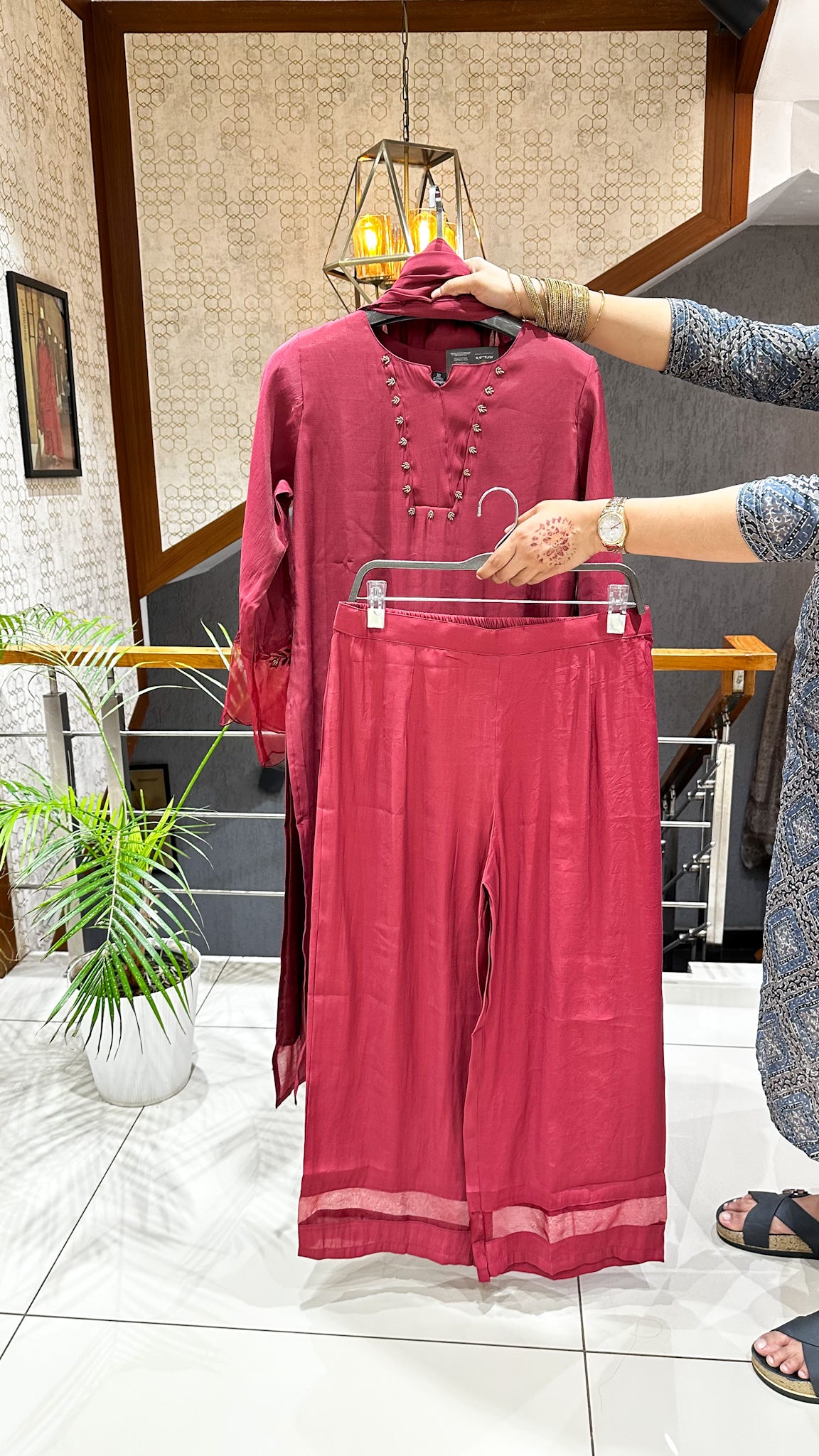 SHOWOFF WOMEN Premium Chanderi Silk Designer Churidar Set | Elegant Ethnic Party Wear Suit with Dupatta
