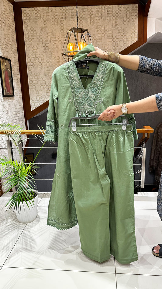 SHOWOFF WOMEN Premium Pure Cotton Designer Churidar Set with Dupatta | Elegant Ethnic Wear for Women