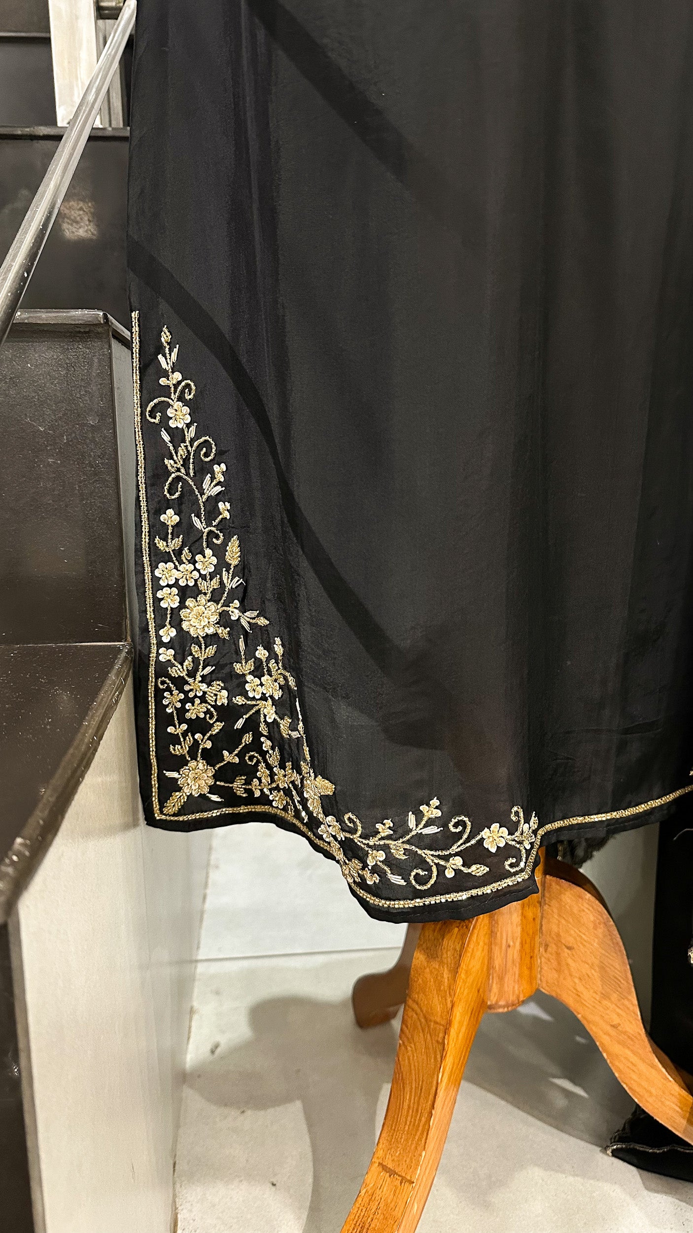 Elegant Black Embroidered Churidar Set with Dupatta | Party Wear Ethnic Suit for Women