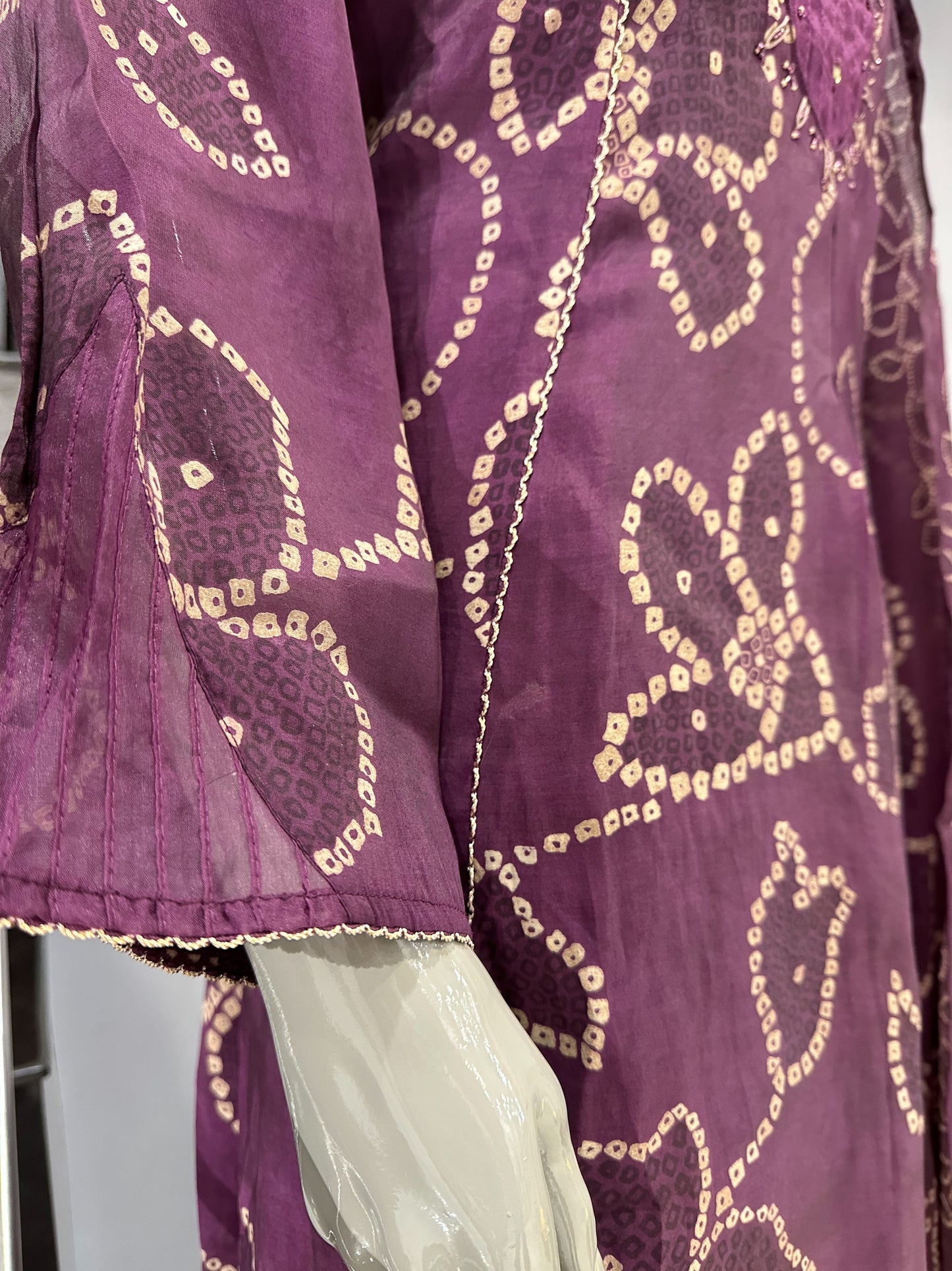 Elegant Wine Muslin Ready-to-Wear Churidar Set with Mirror Work & Designer Dupatta