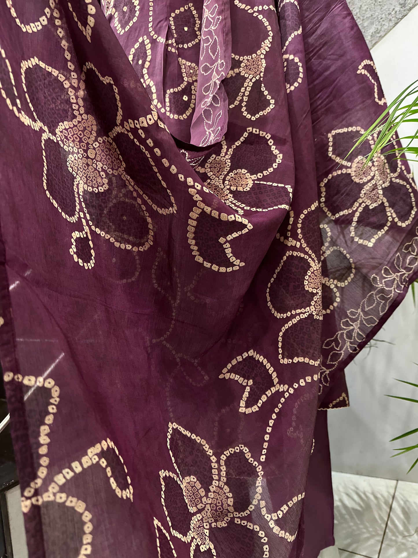 Elegant Wine Muslin Ready-to-Wear Churidar Set with Mirror Work & Designer Dupatta