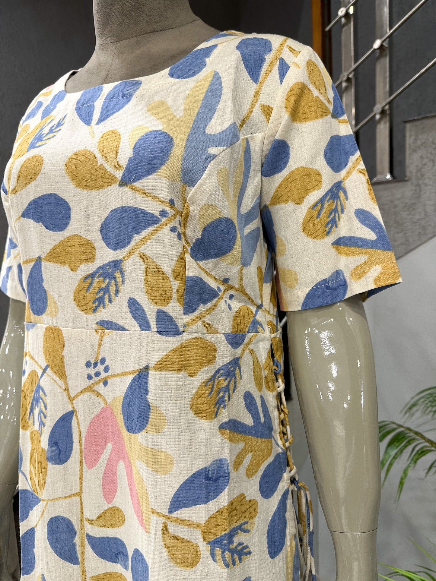 Designer Side Tie Cotton Kurta Dress for Women