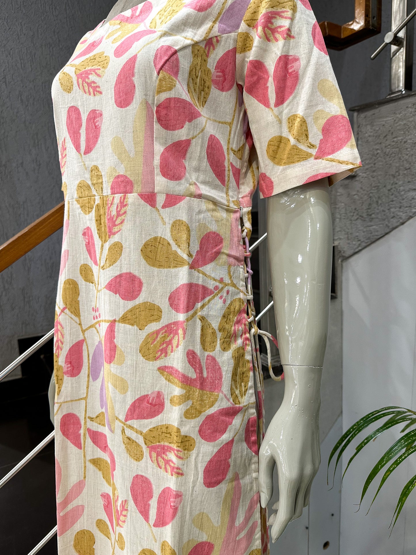 Luxury Casual Cotton Kurta for Women with Side Tie Detail