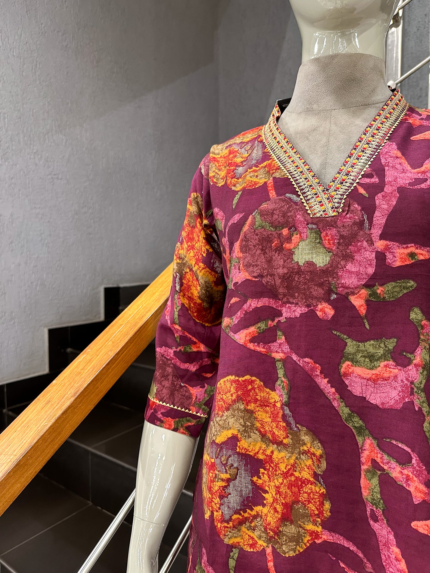Designer Wine Red Ethnic Kurta