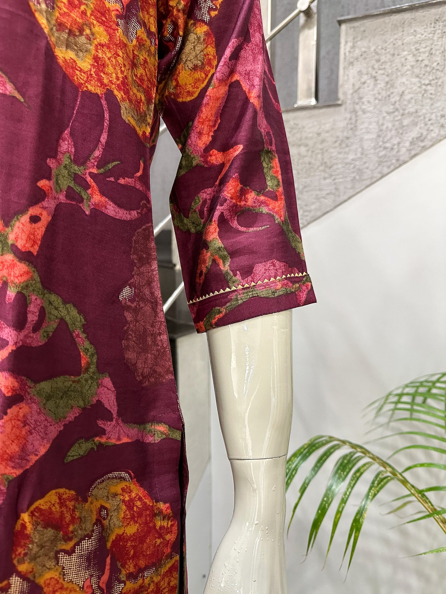 Designer Wine Red Ethnic Kurta