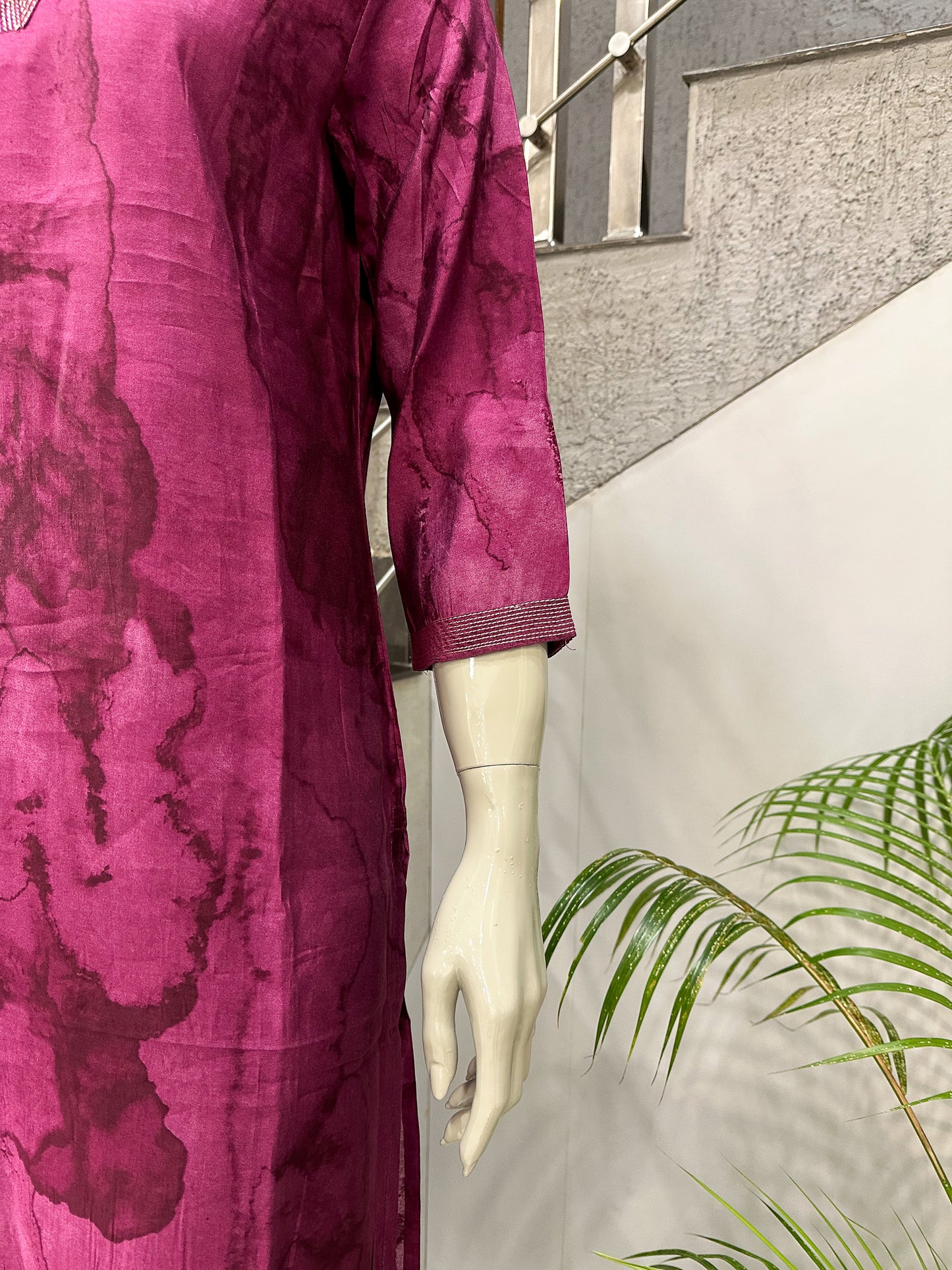 Luxury Purple Muslin Kurti for Women