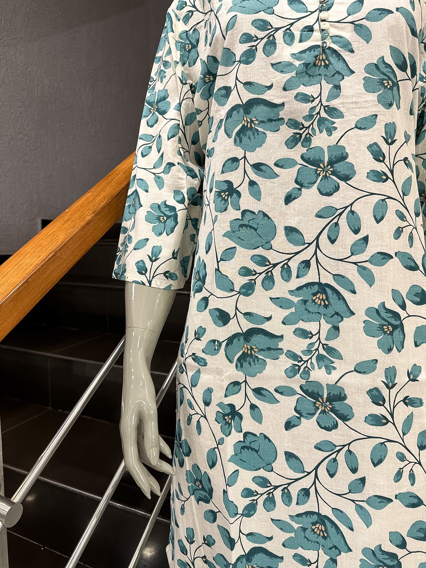 White Floral Cotton Kurta for Women | Premium Casual Printed Ethnic Wear Kurti