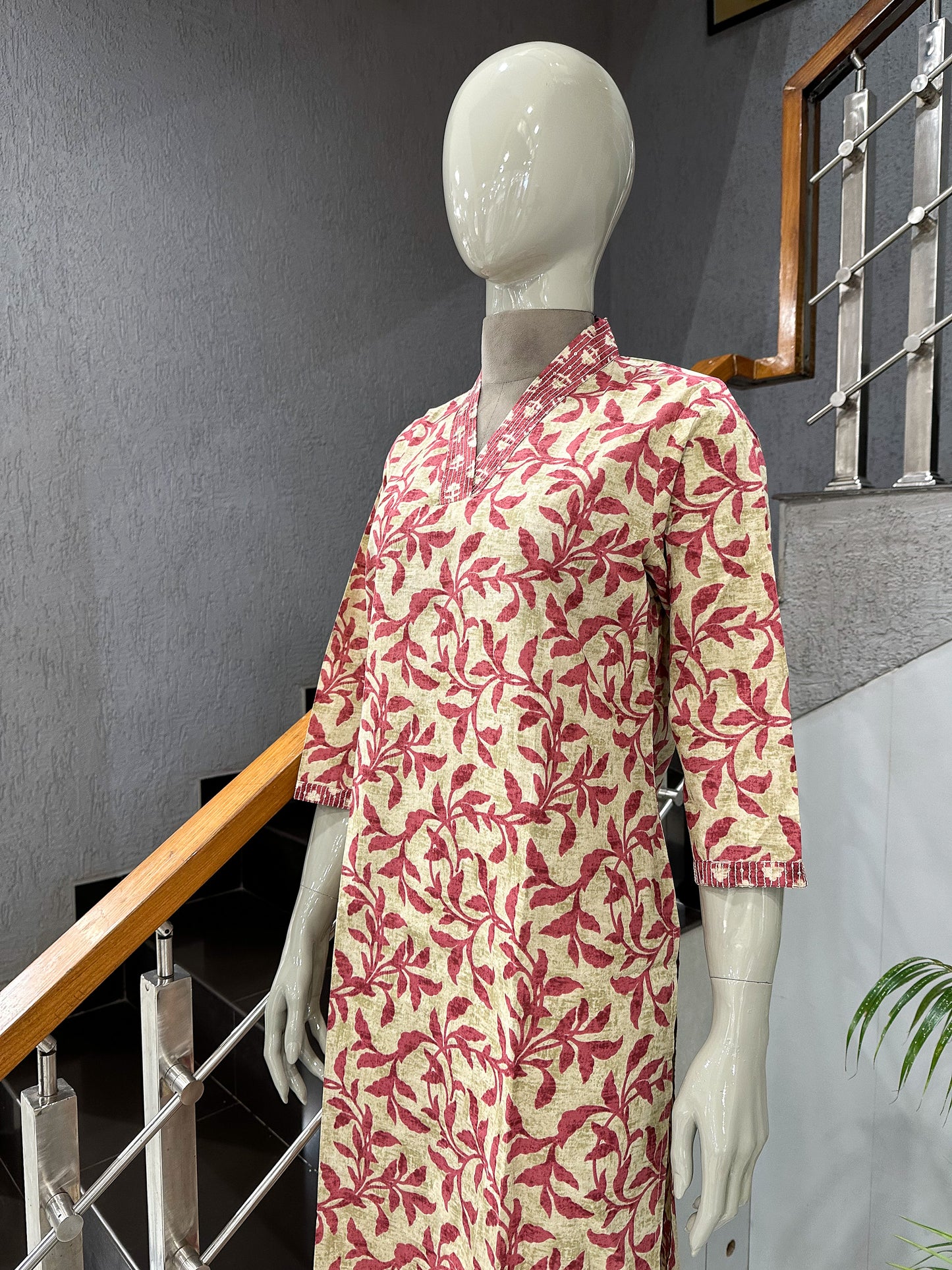 Designer Floral Print Muslin Kurta for Women