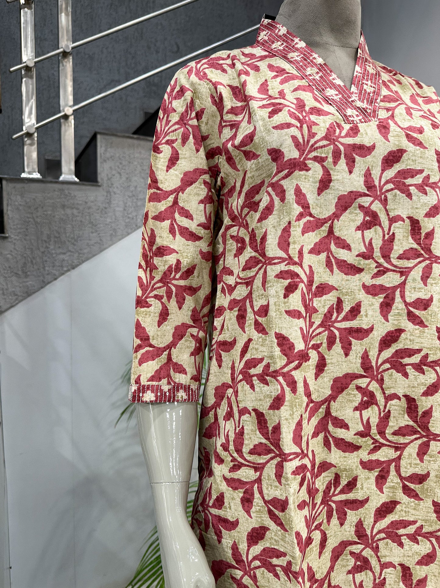 Designer Floral Print Muslin Kurta for Women