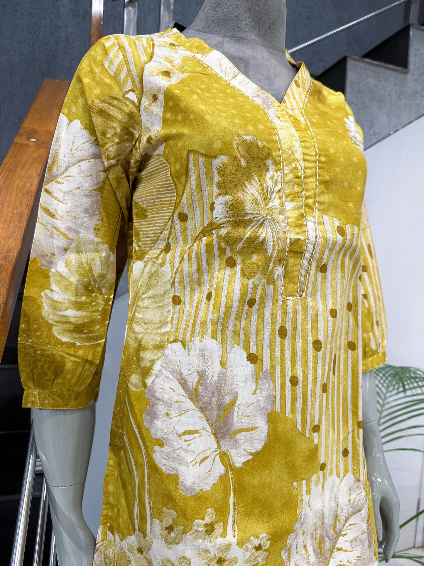 Designer Yellow Muslin Kurti for Women