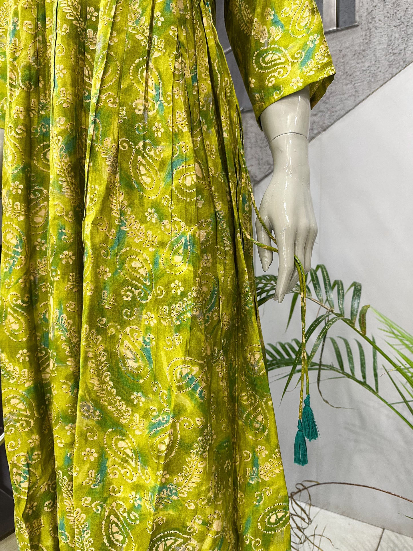 Designer Printed Muslin Gown Kurta