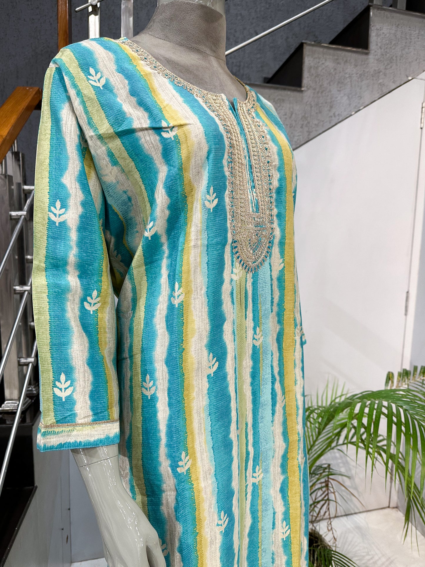 Aqua Muslin Kurti for Women
