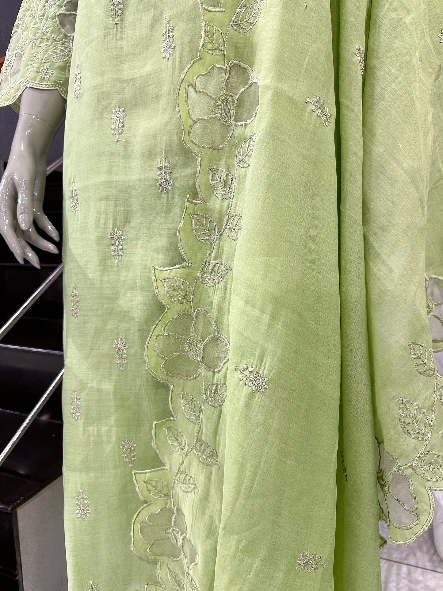 Pista Green Mul Chanderi Party Wear CHURIDAR Set with Embroidered Dupatta | Premium Ethnic Wear for Women