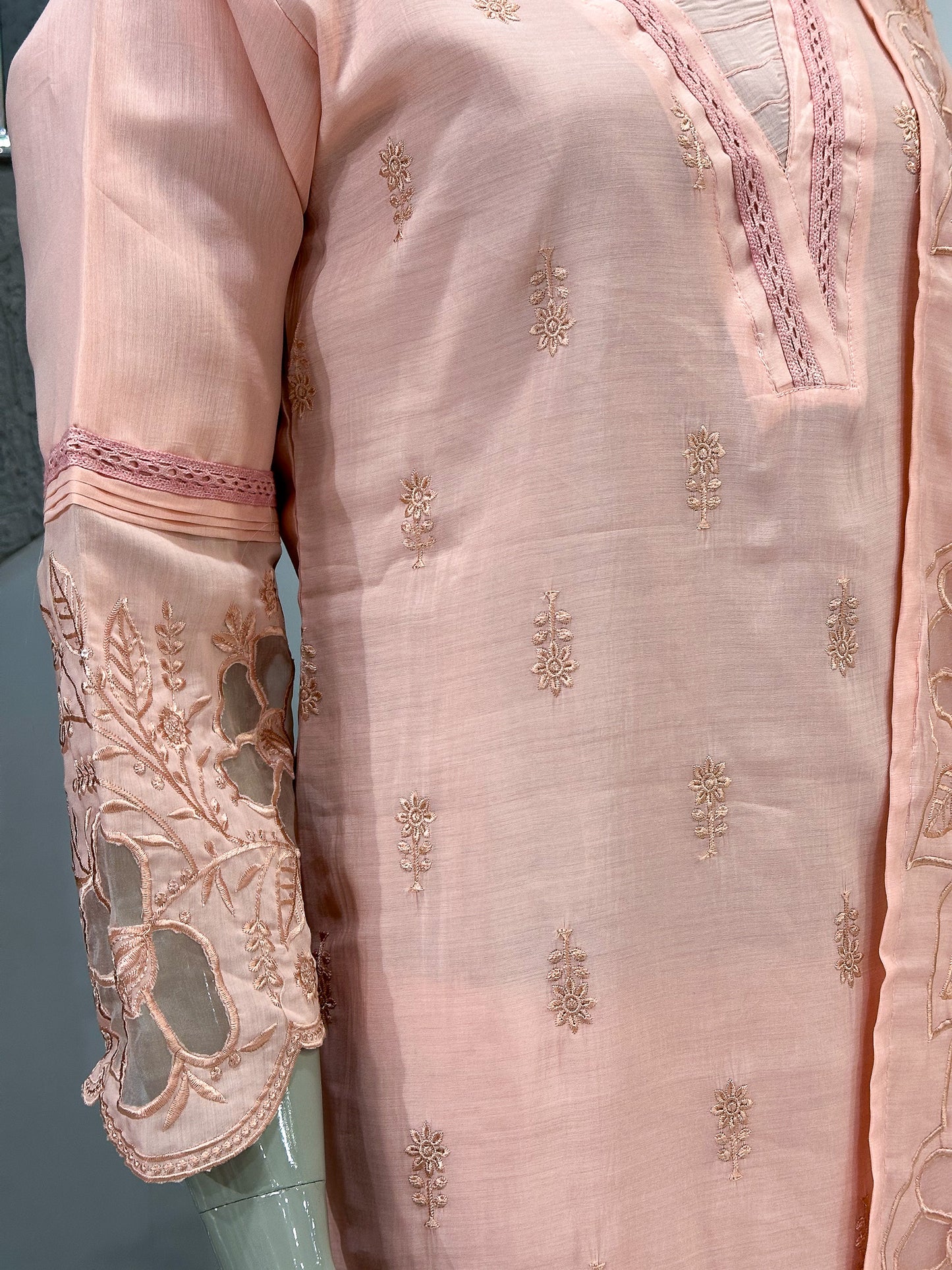 Blush Pink Mul Chanderi Party Wear CHURIDAR Set with Embroidered Dupatta | Premium Ethnic Wear for Women