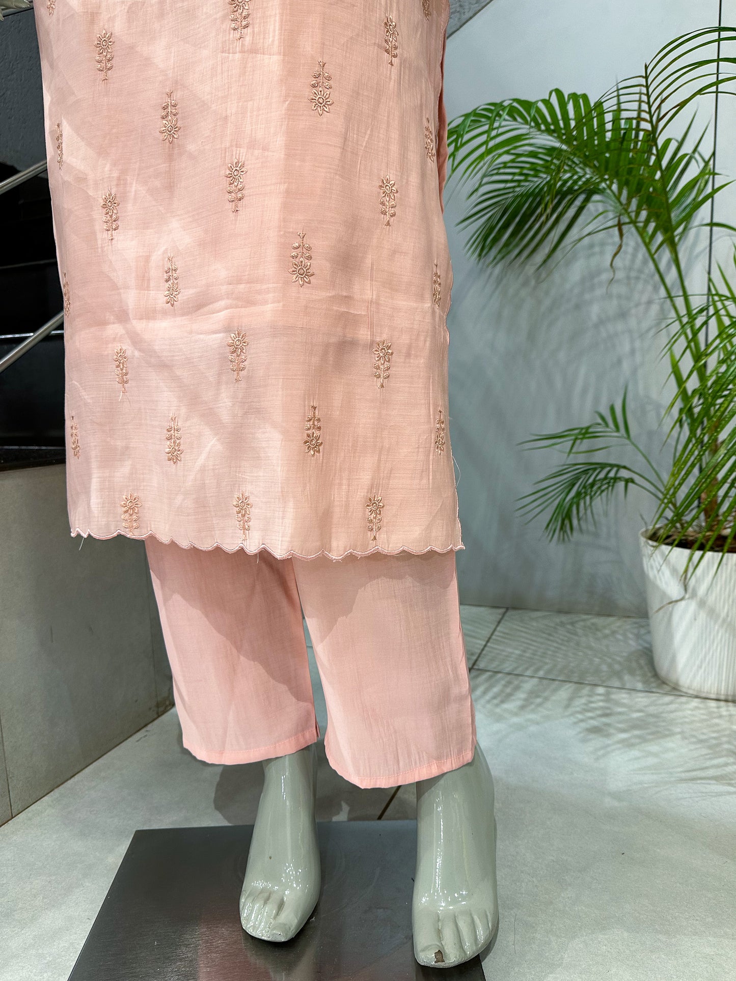 Blush Pink Mul Chanderi Party Wear CHURIDAR Set with Embroidered Dupatta | Premium Ethnic Wear for Women