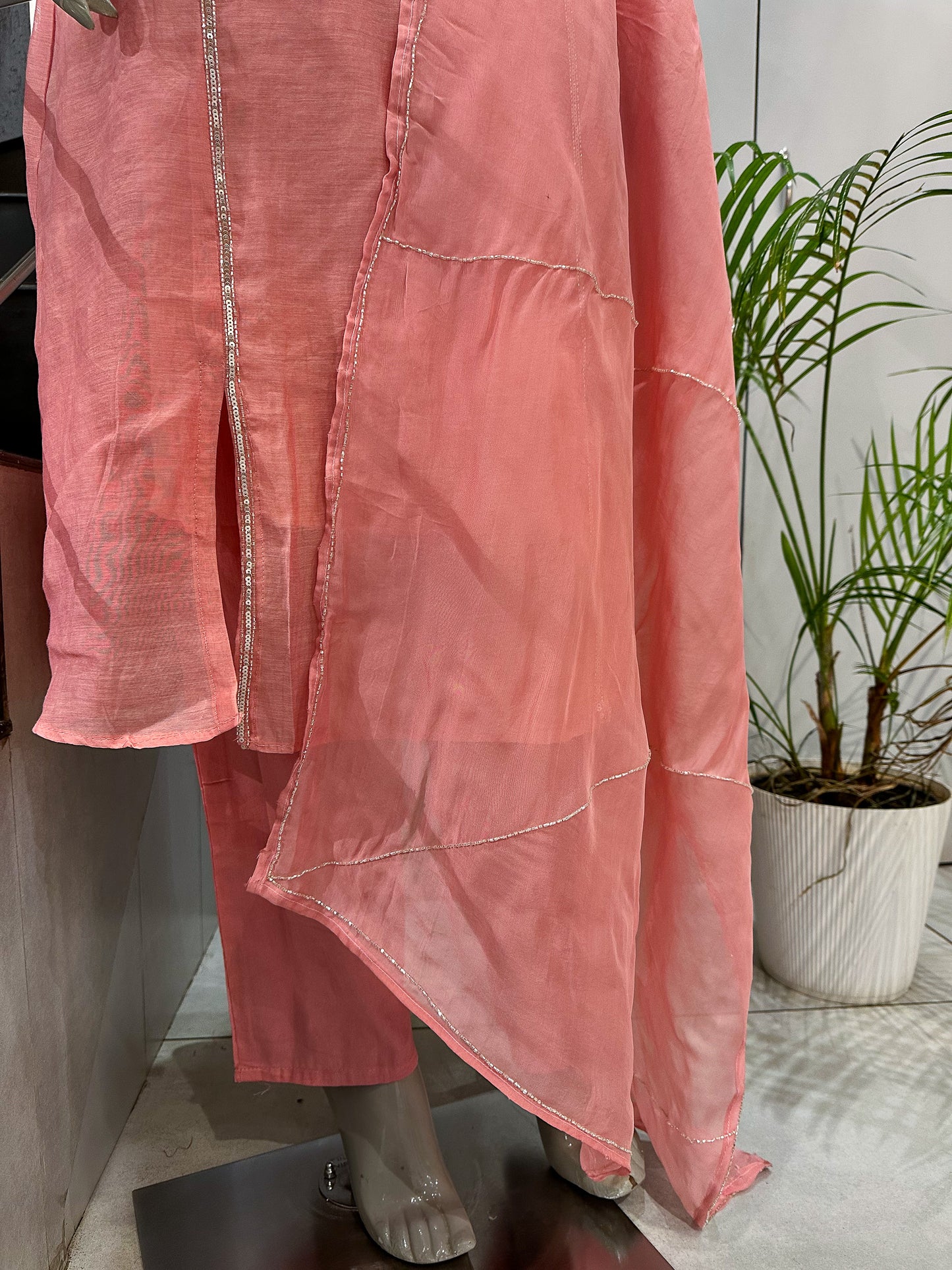 Premium Pink Mul Cotton Party Wear Anarkali Set with Organza Dupatta | Elegant Women’s Ethnic Wear