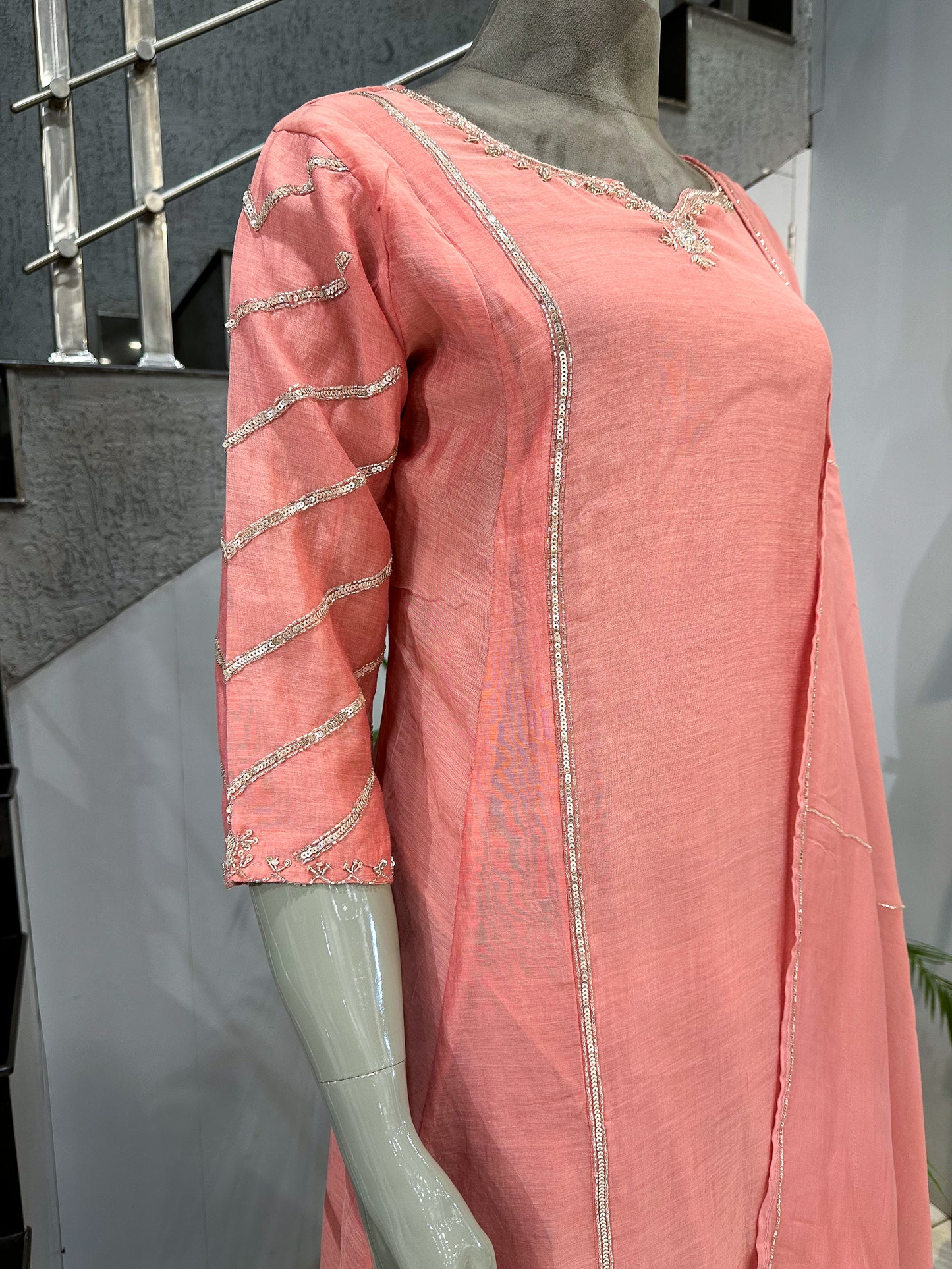 Premium Pink Mul Cotton Party Wear Anarkali Set with Organza Dupatta | Elegant Women’s Ethnic Wear