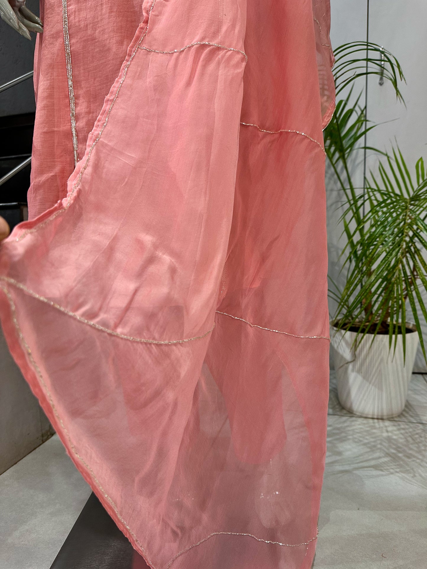 Premium Pink Mul Cotton Party Wear Anarkali Set with Organza Dupatta | Elegant Women’s Ethnic Wear