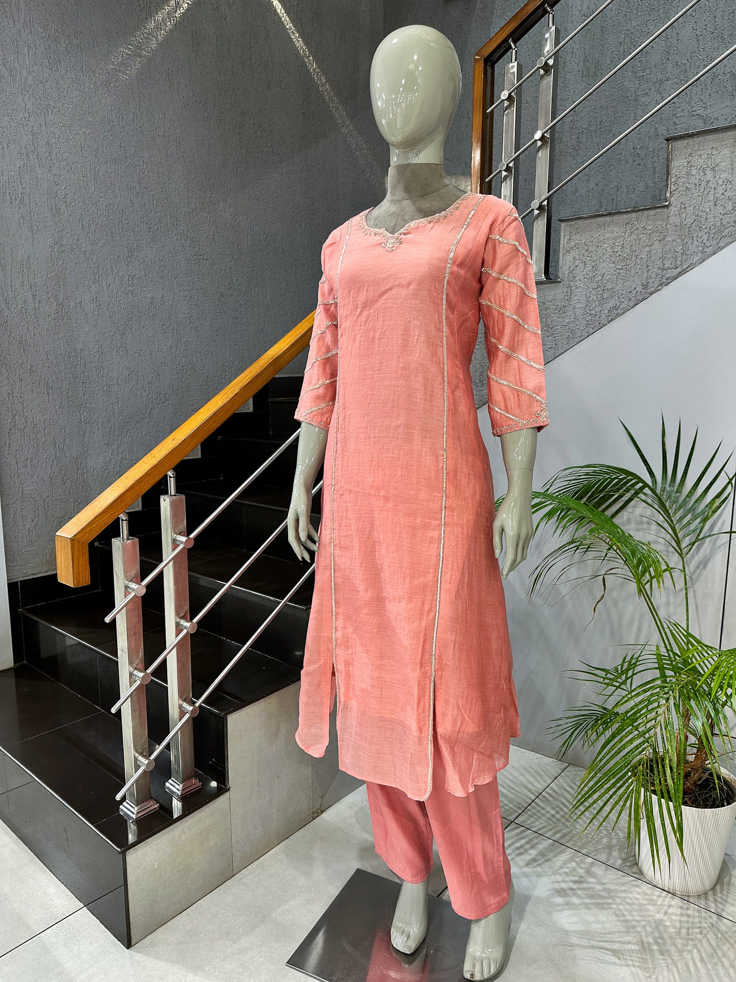 Premium Pink Mul Cotton Party Wear Anarkali Set with Organza Dupatta | Elegant Women’s Ethnic Wear