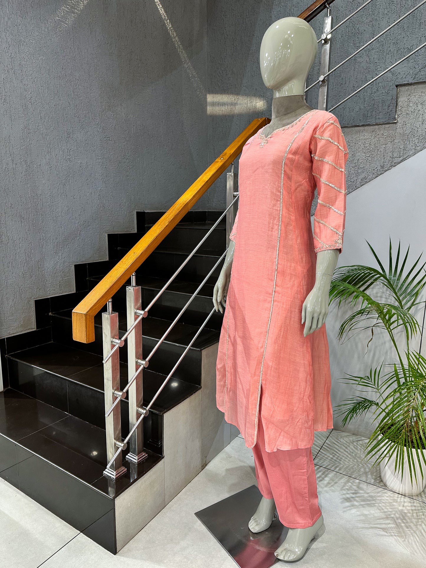Premium Pink Mul Cotton Party Wear Anarkali Set with Organza Dupatta | Elegant Women’s Ethnic Wear