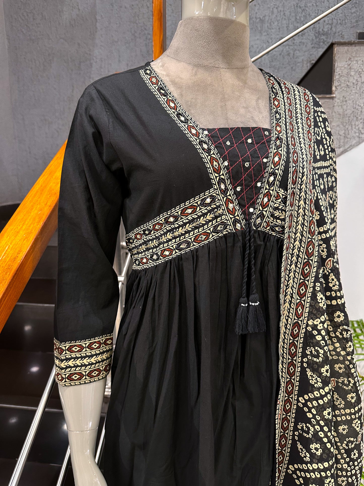 Designer Black Cotton Salwar Set