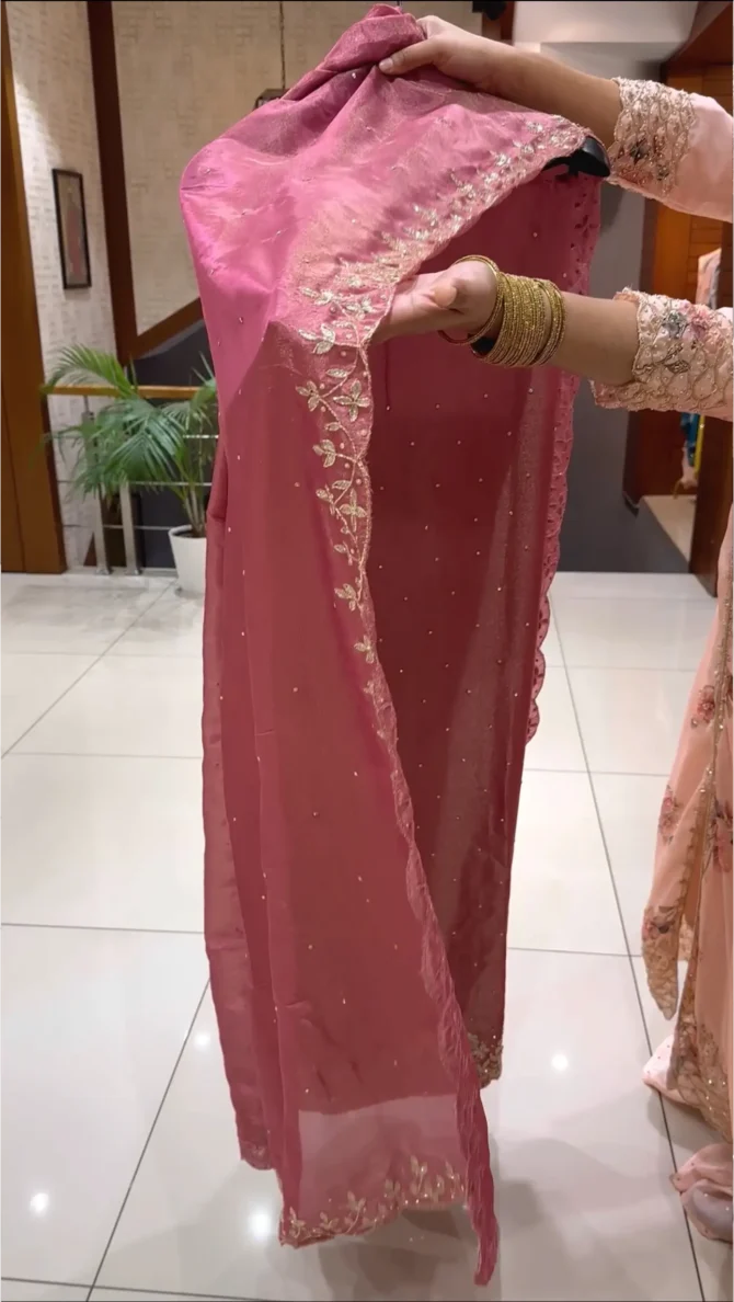 Elegant Tissue Silk Pink Churidars for Festive Occasions