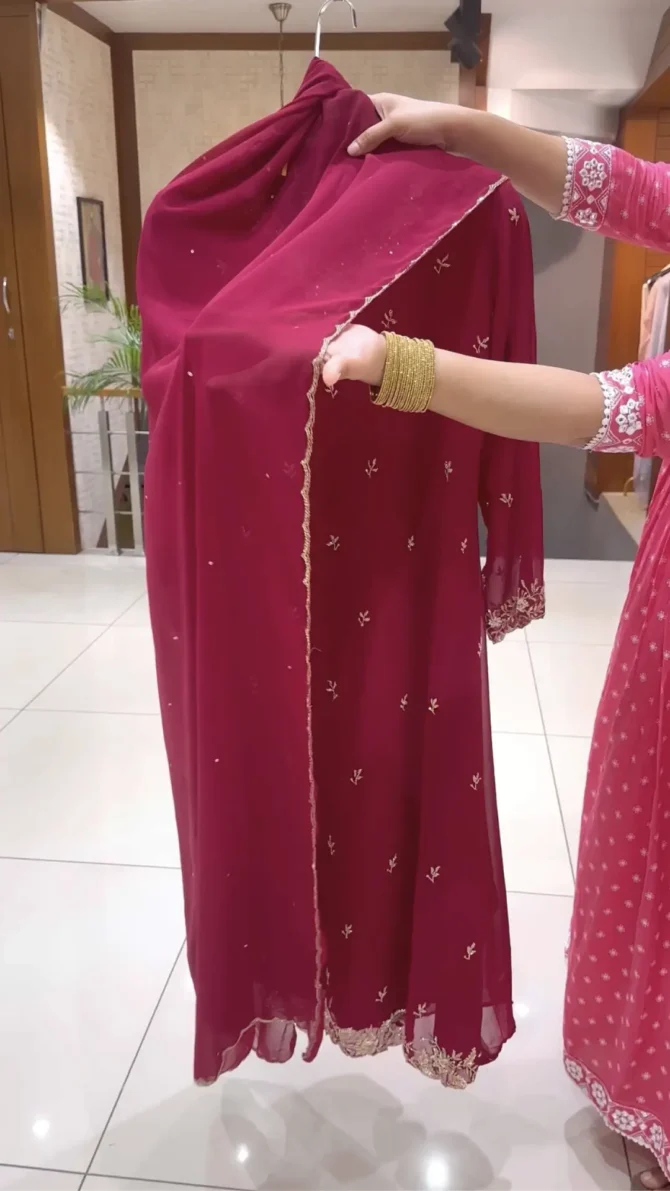 Elegant Rani Pink Anarkali: A Designer's Delight