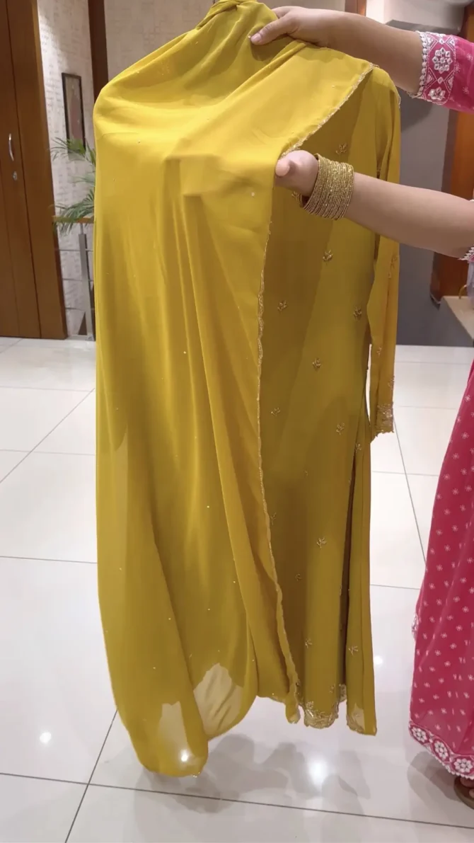 Elegant Yellow Anarkali: A Designer Statement