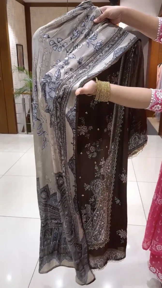 Elegant Brown Crepe Fabric Salwar: A Blend of Tradition and Style