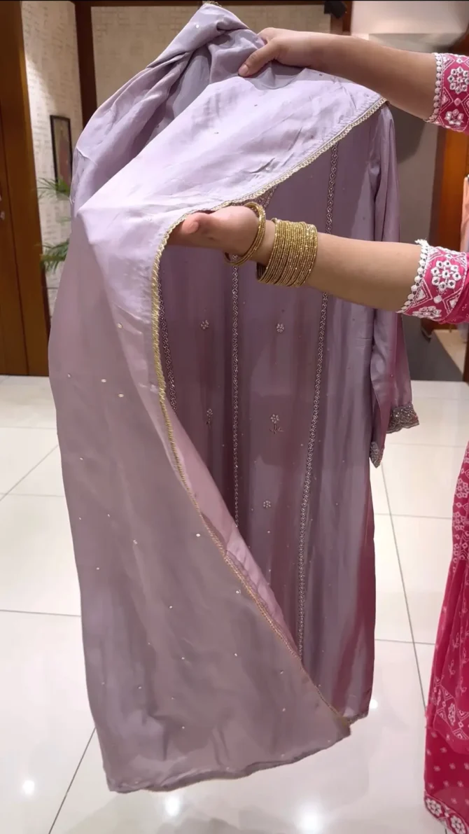 Elegant Lavender Organza Salwar for Parties