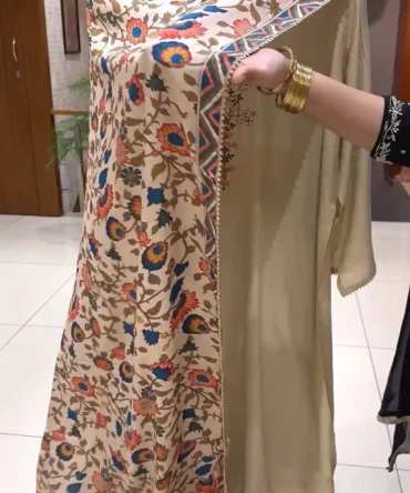 Elegant Beige Semi-Stitched Churidar Set