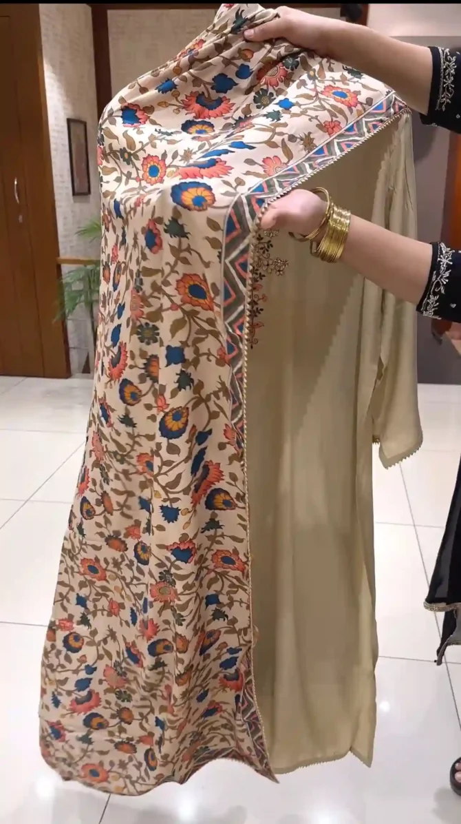 Elegant Beige Semi-Stitched Churidar Set