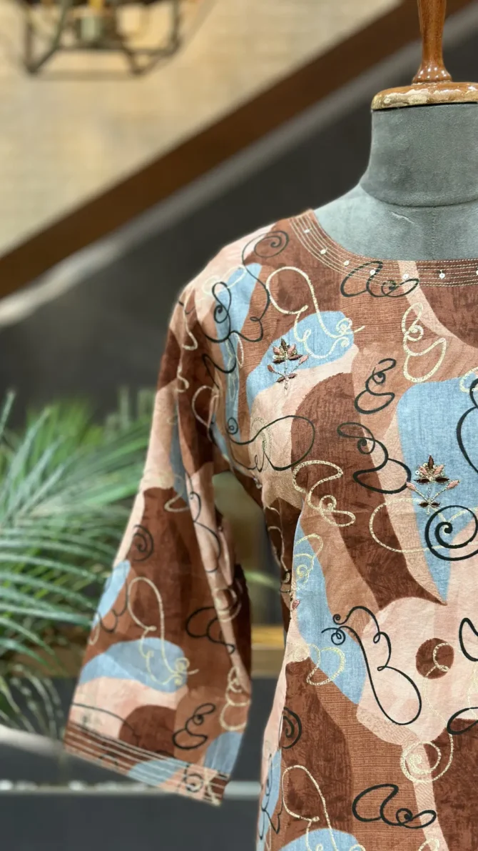 Elegant Pure Muslin Fabric Kurti