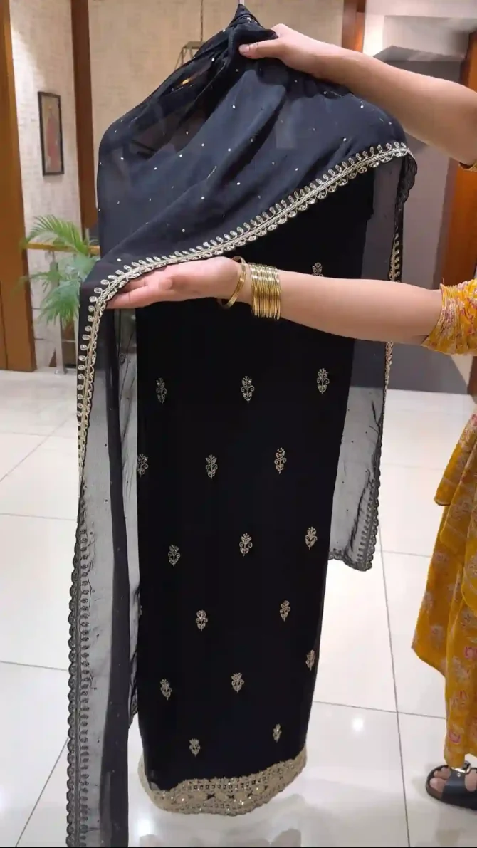 Black Unstitched Churidar Suit for All Occasions