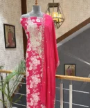 Elegance Rani Pink Chinon Fabric Churidars