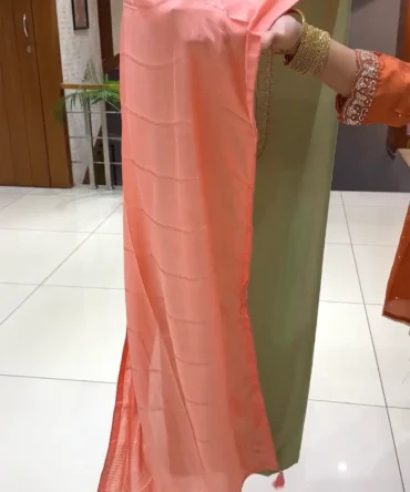 Elegant Muslin Ensemble with Chandler Silk