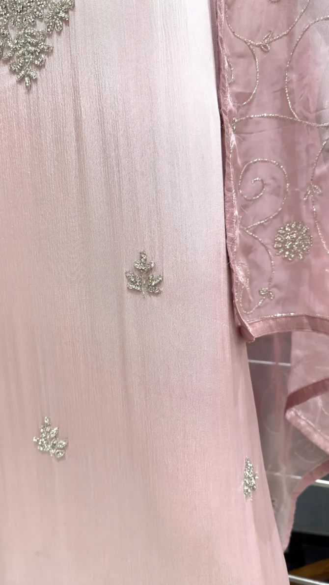 Exquisite Chinon Fabric Dress for Elegant Occasions