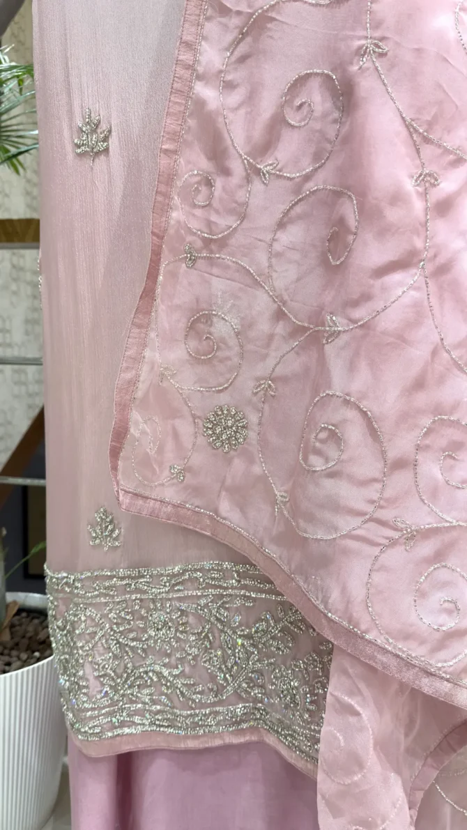 Exquisite Chinon Fabric Dress for Elegant Occasions