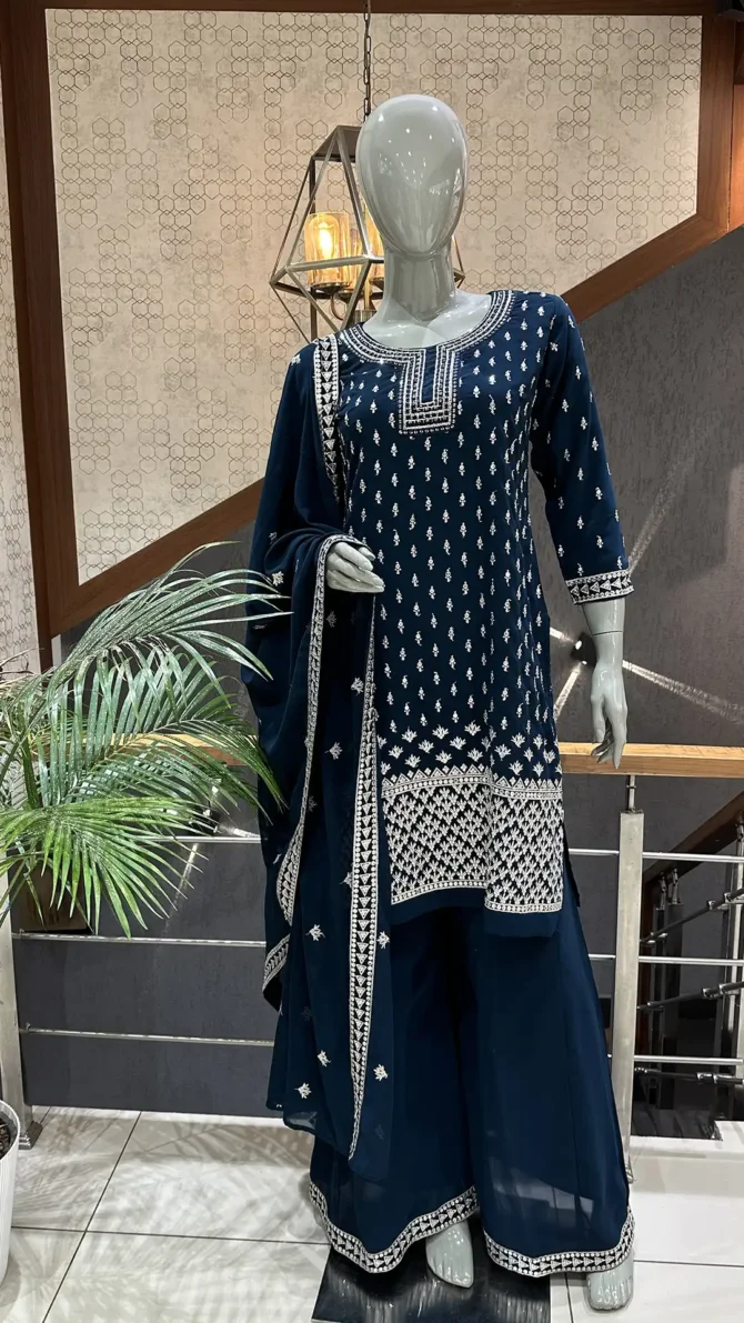 Elegant Teal Chiffon Set: A Perfect Choice