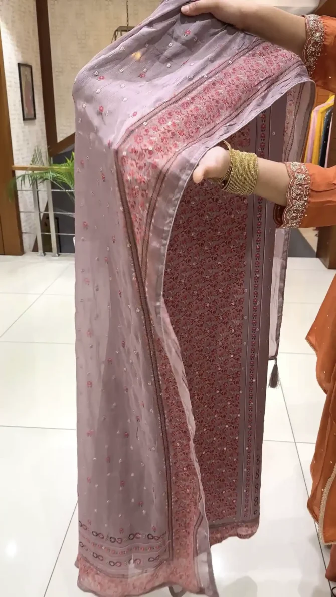 Elegant Churidar Fabric Set in Onion Pink
