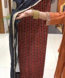 Elegant Black Ajrakh Digital Print Churidar Set with Organza Dupatta