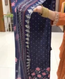 Elevate Your Wardrobe with Our Navy Blue Churidar Set