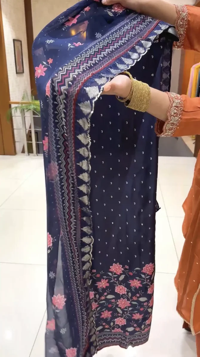 Elevate Your Wardrobe with Our Navy Blue Churidar Set
